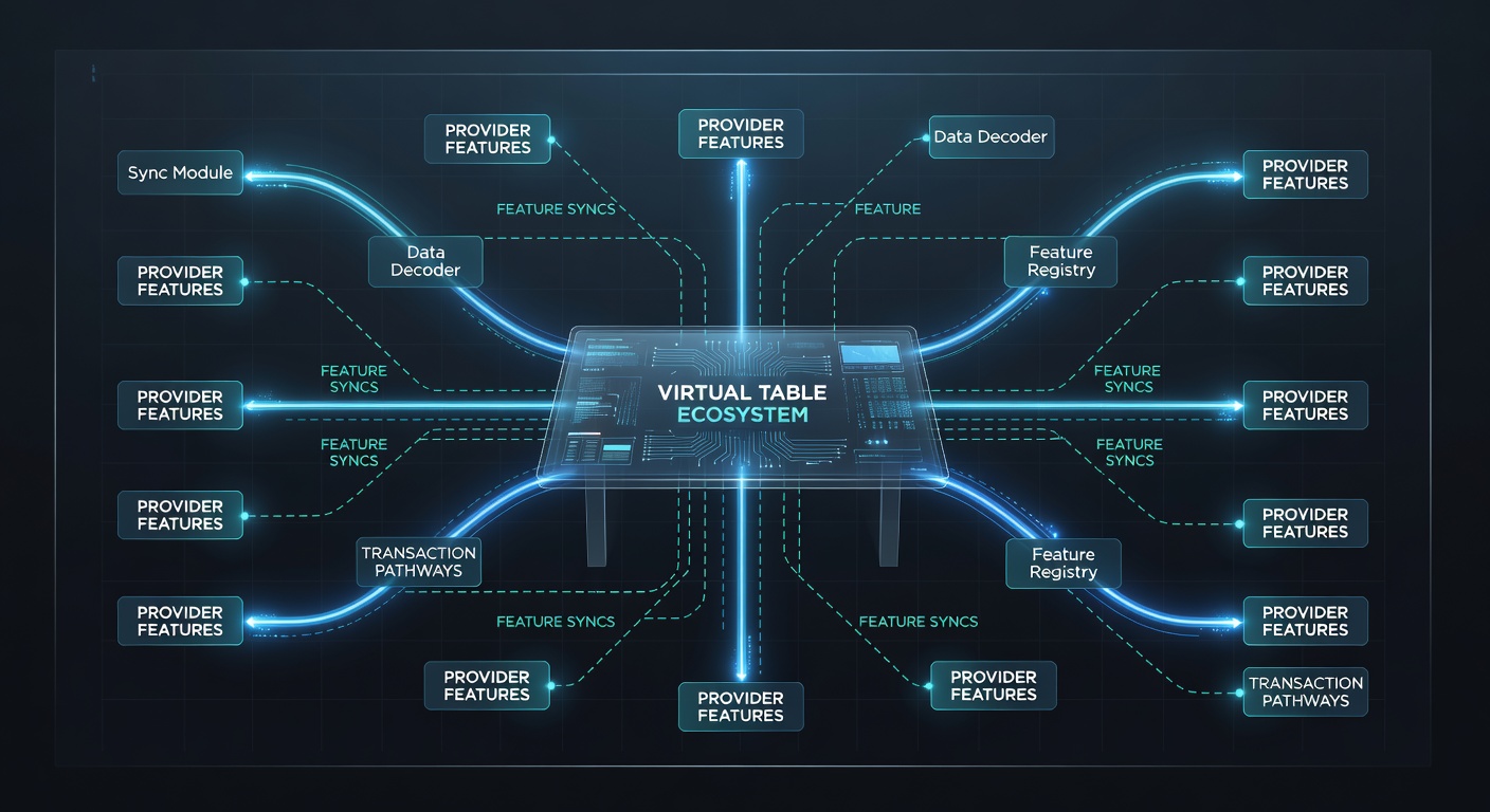 Illustration von Transaktionspfaden und Feature-Synchronisation in virtuellen Casino-Tischsystemen